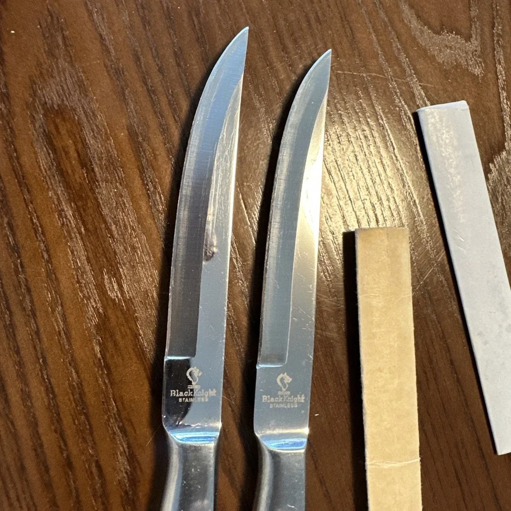 Regent Sheffield Black Knight Steak Knives Set Of 2 EUC‎